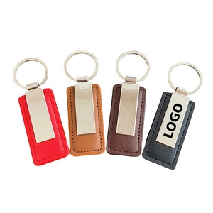 Custom Car Leather Keyring Manufacturer Promotional PU Key Chain Custom logo Name Company Souvenir Promotional Leather Keychain