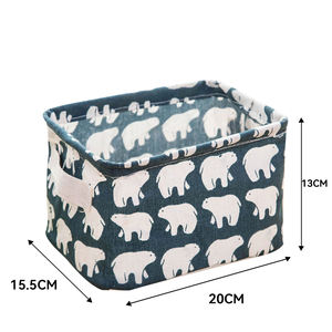 Cesta plegable de lino y algodón personalizada, cestas de ropa de bebé, organizador de cocina con revestimiento impermeable, regalo - Product Image 1