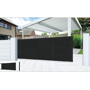 JHR - Puerta Principal <span class=keywords><strong>de</strong></span> <span class=keywords><strong>Hierro</strong></span> <span class=keywords><strong>para</strong></span> Exteriores, Reja Personalizada con Recubrimiento en Polvo, Estilo Campestre Occidental, Aluminio, Aleación <span class=keywords><strong>de</strong></span> Aluminio, Deslizante Automática, Moderna - Product Image 6