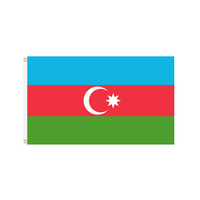 Vente en gros polyester personnalisé 3x5 pieds bleu rouge vert drapeaux nationaux du monde azerbaïdjanais drapeau azerbaïdjanais