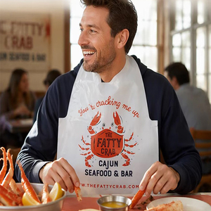 Baberos Desechables de Plástico para Adultos con Diseño Personalizado de Langosta y Cangrejo, Delantales para Comer Hamburguesas y Pizza, Baberos Desechables para Restaurantes de Mariscos - Product Image 4