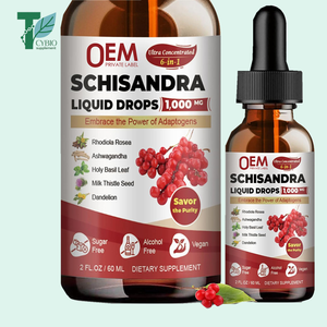 Private Label Biologische Veganistische Schisandra Laat 6 In 1 Druppels Vallen Met Rhodiola <span class=keywords><strong>Ashwagandha</strong></span> Voor Stressmanagement En Levergezondheid - Product Image 1