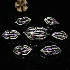 Arcanum Silver 7 piezas 3D impreso poliédrico RPG dados mazmorras y dragones Metal DND juego jugador conjunto diseño hueco - Product Image 3