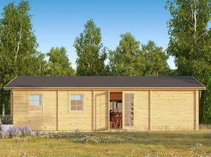 Kit d'abri en bois moderne pour l'extérieur Cabane en bois à deux lits pour salon de jardin - Product Image 3