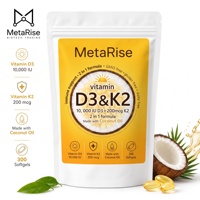 Capsules végétales 2-en-1 de Vitamine D3 et K2, Complément sans OGM, Soutient l'Immunité et la Densité Osseuse pour Adultes, Marque Privée OEM