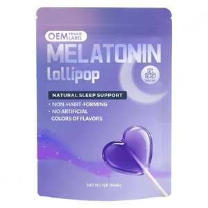 Sucette à la mélatonine OEM avec <span class=keywords><strong>vitamine</strong></span> B6, complément alimentaire <span class=keywords><strong>pour</strong></span> favoriser le sommeil, <span class=keywords><strong>pour</strong></span> s'endormir plus rapidement, détend et réduit le stress - Product Image 1