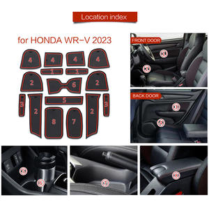 แผ่นรองคอนโซลกลางรถยนต์กันลื่นอุปกรณ์เสริมภายในรถยนต์สำหรับ <span class=keywords><strong>Honda</strong></span> <span class=keywords><strong>Wrv</strong></span> ที่วางถ้วย2023แผ่นปูช่องประตู - Product Image 4