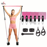 Équipement de musculation multifonctionnel pour la maison, la gym, le yoga, avec bande de résistance en 3 sections et barre de Pilates pour la musculation