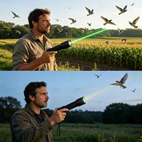 Répulsif à laser pour oiseaux portable, étanche IP65, commande manuelle, rechargeable, plus puissant, lumière laser verte portable