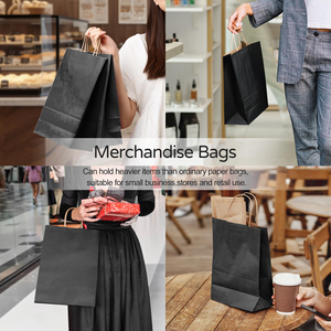 Custom Disposable Eco Friendly <b>Biodegradable</b> Recyclable Kraft <b>Paper</b> Bags Twisted Handle Printing Logo Brown Food Takeaway - Product Image 2