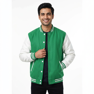 winter <b>jacket</b> New Men Wool Body Leather Sleeves Embroidered Chenille <b>Patches</b> Varsity <b>Jacket</b> CollegeBaseballjacket for men - Product Image 1