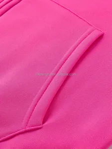 Alta calidad personalizado 380gsm Slim Fit Heavyweight mujeres con capucha 100% algodón 3D bordado cremallera High Street Pullover Hoodie - Product Image 4