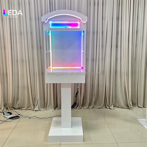 LEDA Custom Colors and Size Pink Metal Audio Guest Book <b>Stand</b> Outdoor Party Decor Telephone Booth Wedding <b>Backdrop</b> for Events - Product Image 4