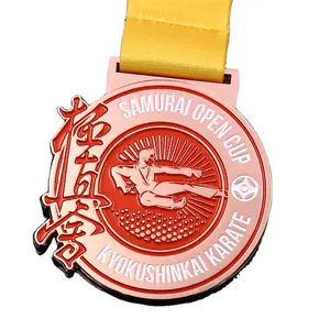Design personalizado fornecedor de ouro Texas Karate Kickboxing Arm-wrestling Award Jujitsu Metal Medallion a preços competitivos