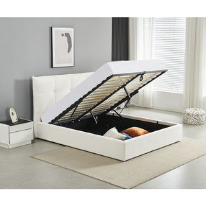 Cama de Lujo Tamaño King, Juego de Muebles de Dormitorio para Hotel, Camas Tapizadas de Lujo, Camas Dobles de Tela, Cama Moderna y Suave - Product Image 1