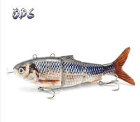 Leurre de pêche automatique et robotisé rechargeable par USB, 130mm 42g, leurre à hélice segmenté intelligent pour les poissons d'eau douce des lacs et des ruisseaux