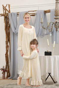Boutique Lace Princess <strong>Long</strong> <strong>Sleeve</strong> Mum and Girl Matching <strong>Night</strong> Modal Women Lounge Wear square Neck <strong>Long</strong> <strong>Night</strong> Gown <strong>Dress</strong> - Product Image 5
