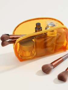Pochette de maquillage personnalisée avec logo, en PVC transparent, imperméable, lavable, avec fermeture éclair - Product Image 2