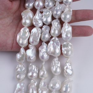 Perlas de Agua Dulce Barrocas Naturales de Zhuji, de 14-18 mm, Blancas, Sueltas, Irregulares, para Hacer Collares y Pulseras - Product Image 1