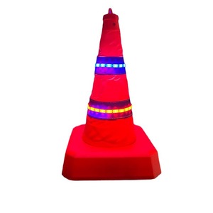 LED <b>Strip</b> Traffic Cone 42cm 62cm <b>Plastic</b> Road Safety Warning Cone With Reflective Bands For Traffic Control And Road Barriers - Product Image 1