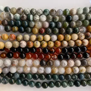 8mm Tree India Crazy Dream Moss Botswana Sardonyx Rainbow Loose Agate Beads for Jewelry Making