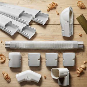 Kit de conduits pour climatiseur mini-split en <span class=keywords><strong>PVC</strong></span> <span class=keywords><strong>blanc</strong></span>, ensemble de conduites HVAC, accessoires de tuyaux de ventilation flexibles pour l'installation domestique et commerciale - Product Image 3