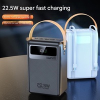 Banco de Energía Portátil de 80000mAh, Carga Rápida PD de 22.5W, Pantalla LED, Cables Integrados Tipo-C, Triple Salida USB, Linterna para Camping