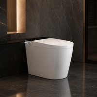 Toilette intelligente avec buse autonettoyante, siège chauffant, couvercle automatique et capteur de chasse d'eau sans contact