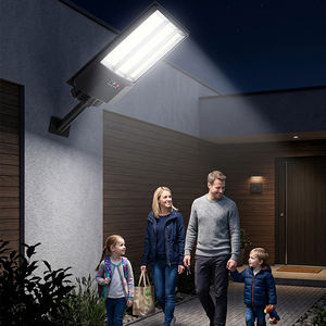 Lampe solaire murale à 456 LED pour extérieur, avec détecteur de mouvement, étanche IP65, en plastique ABS, télécommande DC, batterie, pour aménagement paysager - Product Image 1