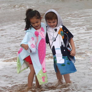 Toalla con Capucha para Niños, Poncho de Algodón para Cambiarse en la Playa, Toalla de Baño Infantil con Estampado de Dibujos Animados, Personalizable OEM - Product Image 2