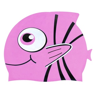 Bonnet de bain <span class=keywords><strong>en</strong></span> silicone pour enfants avec adorable imprimé poisson rouge, léger, doux, imperméable et sans <span class=keywords><strong>pression</strong></span> pour une natation confortable - Product Image 1