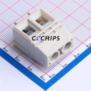 MX1016A-10.16-02P-GY01-Fe-PS-A Screw Terminal Block Through hole,P=10.16mm Connector 1x2P 10.16mm Beige Through Hole - Product Image 1