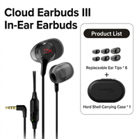 HyperX Cloud in Ear Earbuds III 3S Gaming Earphone 3.5mm Kabel Berkabel Plug and Play Perekaman Audio dengan Koneksi USB-C