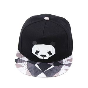 Casquette de baseball unisexe style coréen, motif panda, impression 3D, visière plate, style hip-hop, ajustable, 6 panneaux - Product Image 5