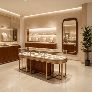 Luxury Jewelry Showroom Furniture Custom Display Cabinet Professional Design For Commercial Retail Jewelry Store - Product Image 1