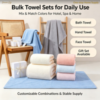 Ensemble de serviettes de bain et de visage 100 % coton pour hôtel et spa, couleur unie, tissage uni, doux et absorbant, pour chambre d'hôtes, salle de sport, vente en gros
