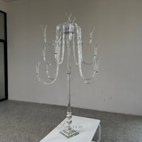 Saixin Luxe, Meilleure Vente : Centres de table de mariage, Lustre en cristal à 13 bras haut, avec abat-jour givré, pour décoration de table d'événement
