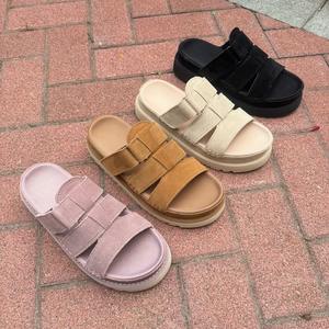 <span class=keywords><strong>Sandales</strong></span> en cuir Uggs 2026 pour hommes et femmes, chaussures décontractées de couple pour l'été, plage, bout ouvert, semelles épaisses pour usage quotidien - Product Image 6