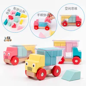 educational toy Wholesale Wooden Preschool Puzzle Game Assembling Toy Truck kids educational toys