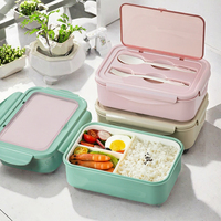 Boîte à lunch durable à double compartiment pour étudiants et bureau, en plastique de qualité alimentaire, étanche, avec couvercle – Vente en gros usine