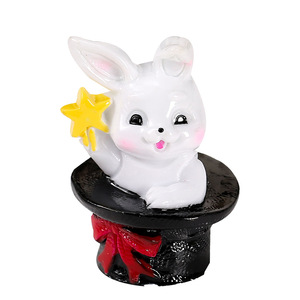 Juego de 6 adornos de resina de conejo, figuras decorativas para el Año Nuevo Chino, accesorios artísticos para paisajes en miniatura - Product Image 5
