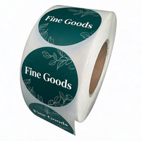 Autocollant personnalisé avec logo imprimé, rouleau d'autocollants en plastique, papier synthétique imperméable, adhésif en vinyle PVC, autocollant rond avec logo de marque