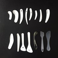 Mini spatule à maquillage en plastique, 10 pièces, blanc/noir/clair, impression logo, cuillère à cosmétiques