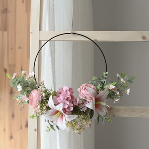 Jingfeng - Guirnalda de Flores Artificiales para Colgar en la Pared, Lirios y Rosas, Anillo Individual, Decoración para Bodas CF01089 - Product Image 2