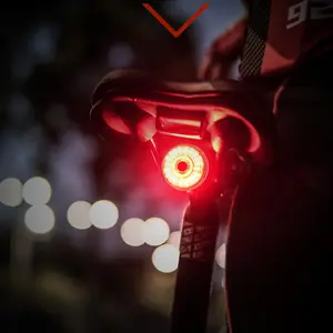 Freno de bicicleta sentido brillante luz de coche inteligente luz trasera LED recargable al aire libre conducción nocturna Luz de bicicleta de advertencia