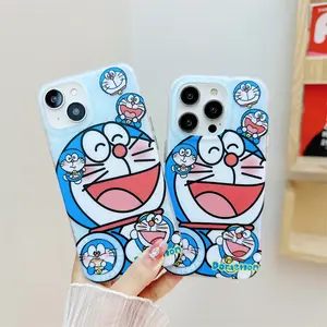 Casing ponsel kartun Hello Kitty Doraemon, aksesori ponsel IMD film sisi ganda matte untuk iPhone 11 12 13 14 15 pro max