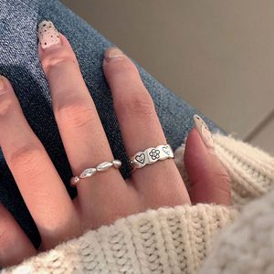 Anillo de Plata de Ley S925 Ruitai con Diseño de Flor y Corazón para Mujer, Diseño Abierto, Joyería Fina para Uso Diario - Product Image 3