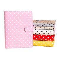 Carpeta de Anillas A5 de Cuero PU con Diseño de Puntos y Logotipo Personalizado, Cubierta para Cuaderno, Organizador Impermeable, Agenda para la Escuela y Oficina