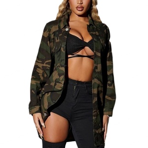 แจ็คเก็ตยีนส์ลายพรางแฟชั่นปี 2024 แจ็คเก็ตยาวสำหรับผู้หญิง แจ็คเก็ตโอเวอร์ไซส์สำหรับสุภาพสตรี - Product Image 5