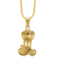 Collier en acier inoxydable pour hommes, pendentif en forme de serpent, de python, de serpent, bijoux gothiques vintage, accessoires, chaînes, hip hop
